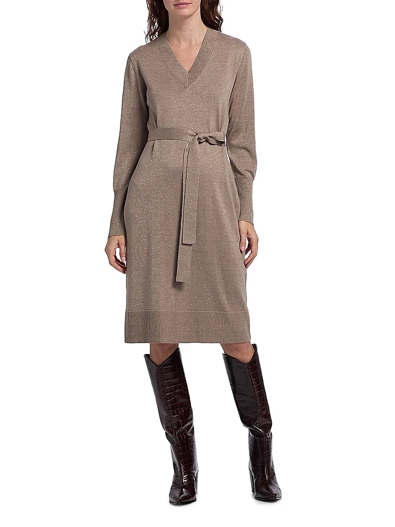 Russel Wool-Blend Belted Sweaterdress