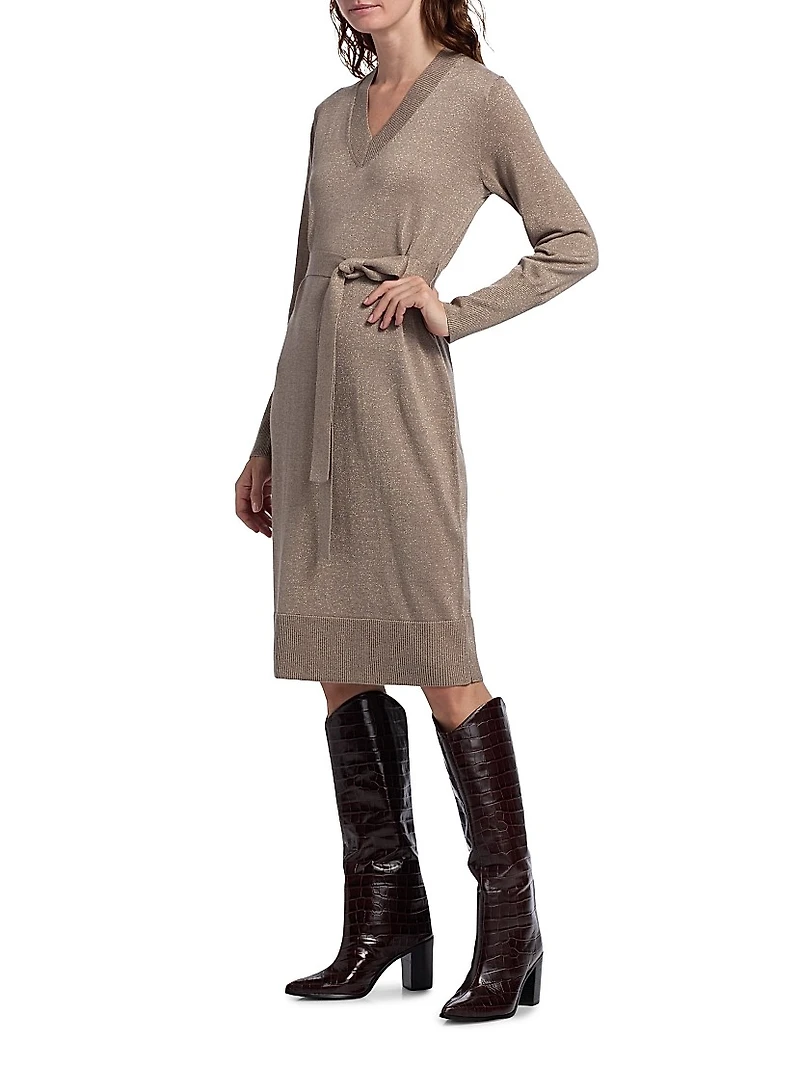 Russel Wool-Blend Belted Sweaterdress