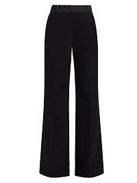 Poe Denim & Twill Wide-Leg Pants