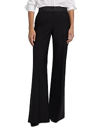 Poe Denim & Twill Wide-Leg Pants