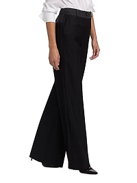 Poe Denim & Twill Wide-Leg Pants