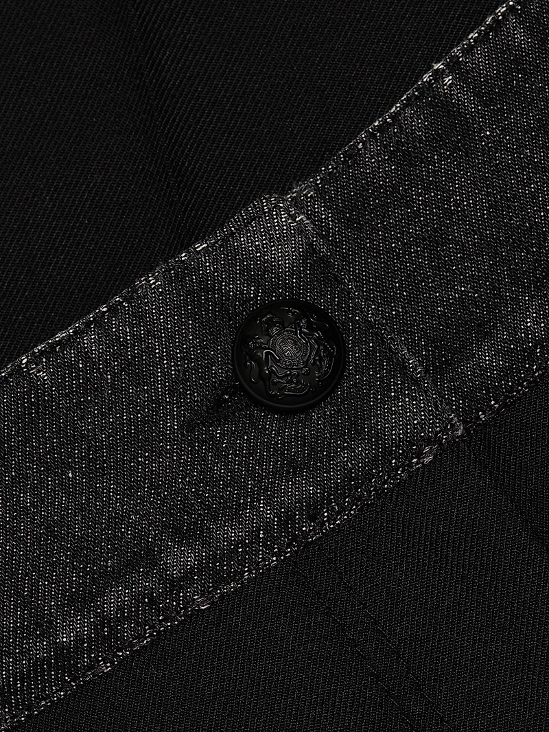 Poe Denim & Twill Wide-Leg Pants