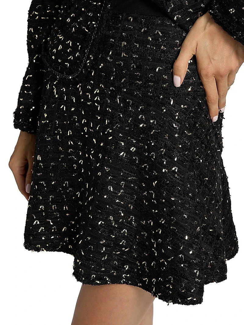 Gwen Metallic Knit A-Line Miniskirt