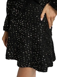 Gwen Metallic Knit A-Line Miniskirt