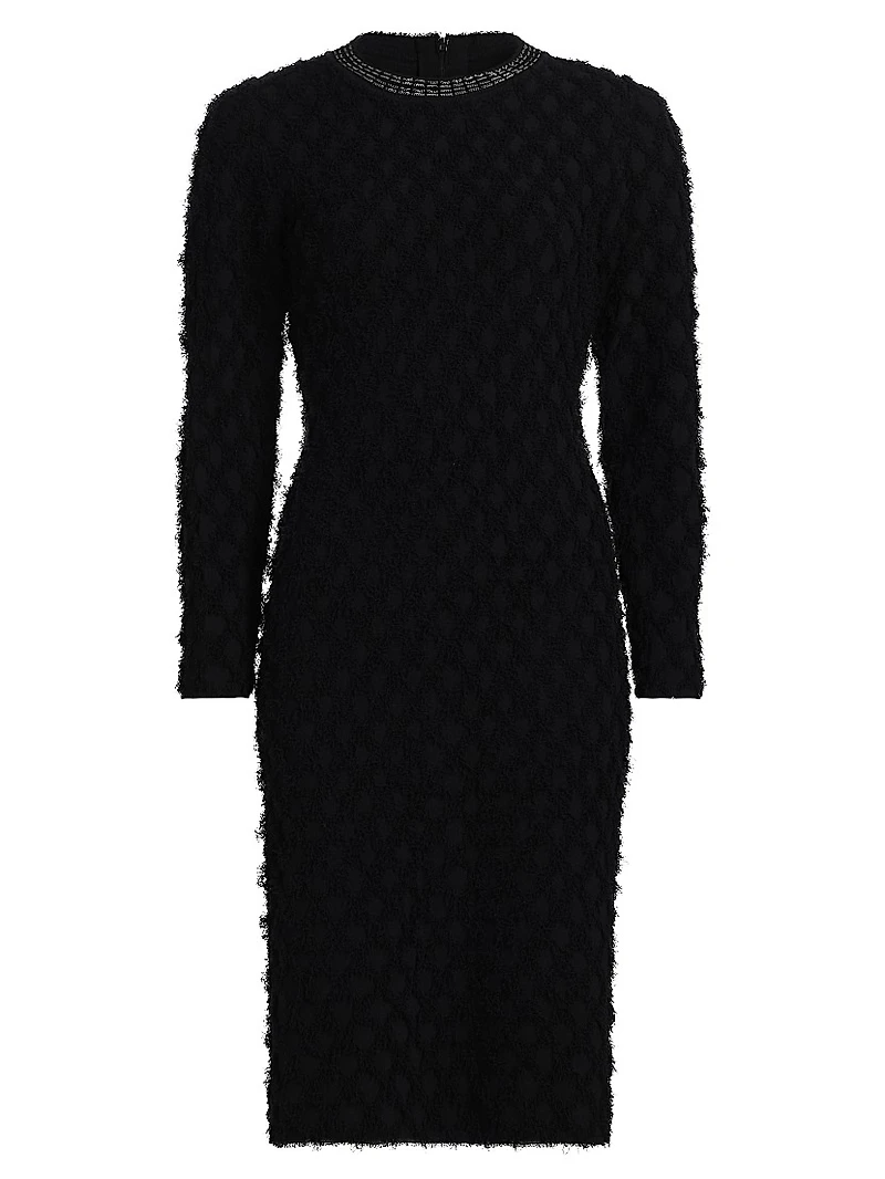 Apollo Embellished-Neck Sweater Minidress