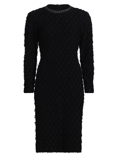 Apollo Embellished-Neck Sweater Minidress