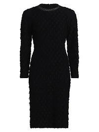 Apollo Embellished-Neck Sweater Minidress