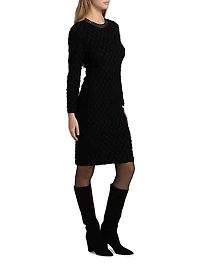 Apollo Embellished-Neck Sweater Minidress