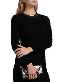 Apollo Embellished-Neck Sweater Minidress