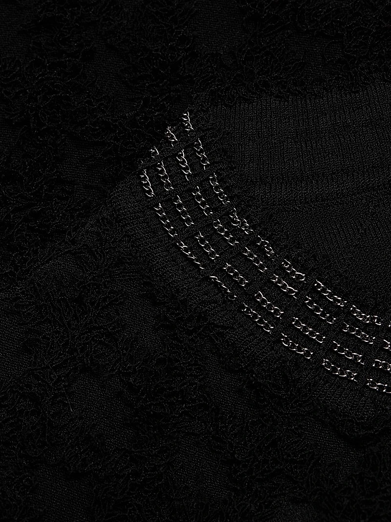 Apollo Embellished-Neck Sweater Minidress