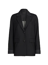 Silva Mixed-Media Wool-Blend Jacket