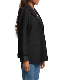 Silva Mixed-Media Wool-Blend Jacket