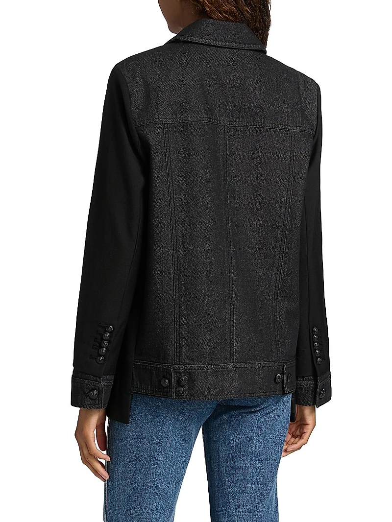 Silva Mixed-Media Wool-Blend Jacket