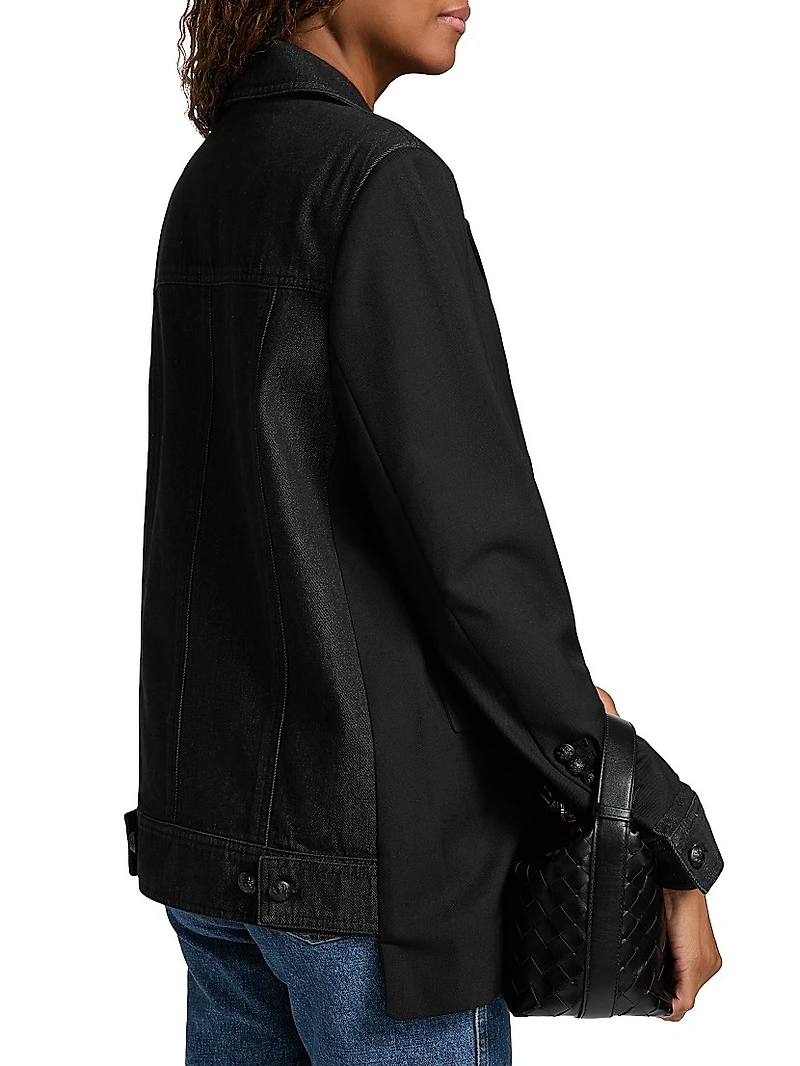 Silva Mixed-Media Wool-Blend Jacket