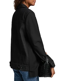 Silva Mixed-Media Wool-Blend Jacket