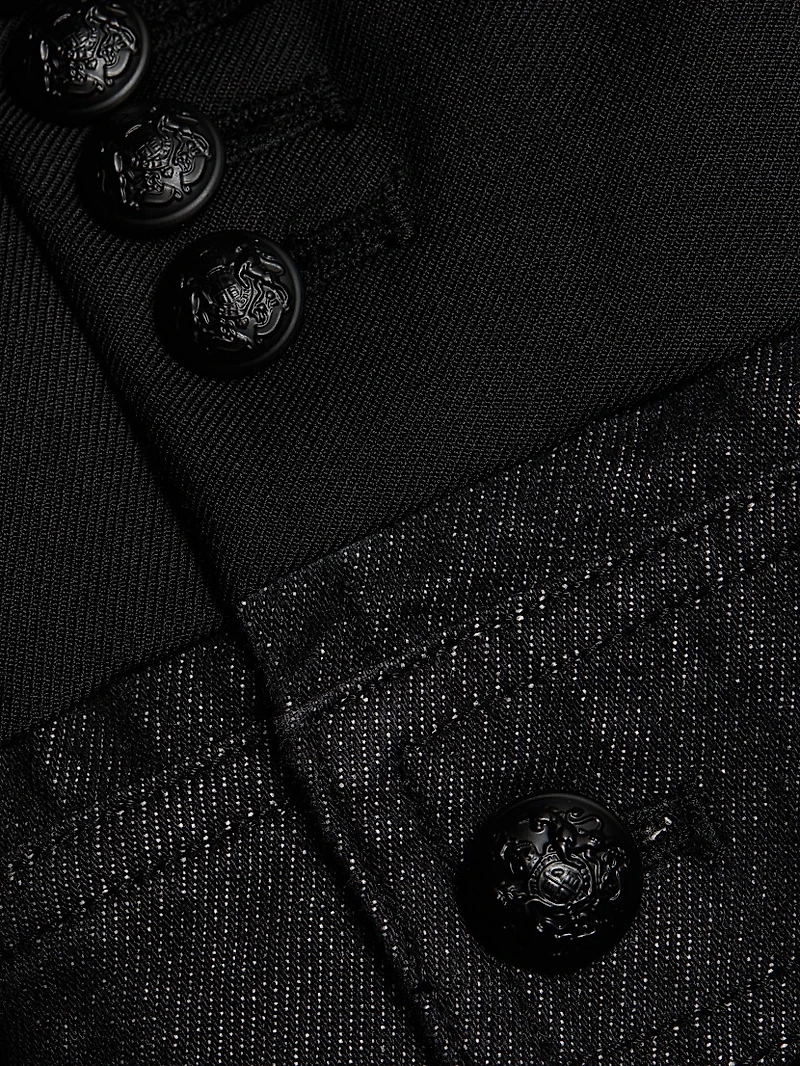 Silva Mixed-Media Wool-Blend Jacket