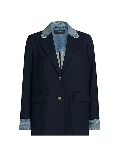 Silva Mixed-Media Wool-Blend Jacket