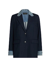 Silva Mixed-Media Wool-Blend Jacket