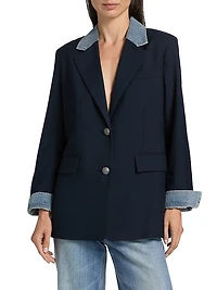 Silva Mixed-Media Wool-Blend Jacket