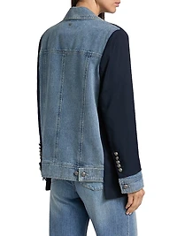 Silva Mixed-Media Wool-Blend Jacket