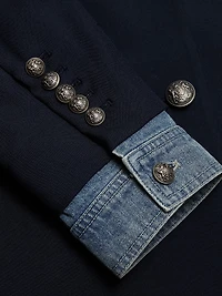 Silva Mixed-Media Wool-Blend Jacket