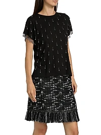 Carmel Beaded Cotton T-Shirt