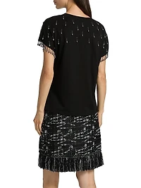 Carmel Beaded Cotton T-Shirt