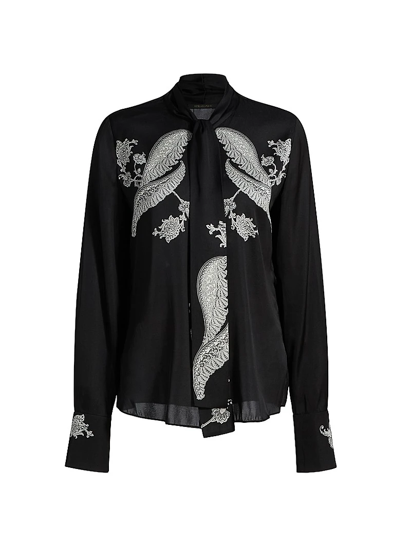 Cynthia Stretch-Silk Blouse