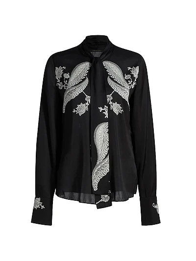 Cynthia Stretch-Silk Blouse