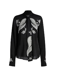 Cynthia Stretch-Silk Blouse