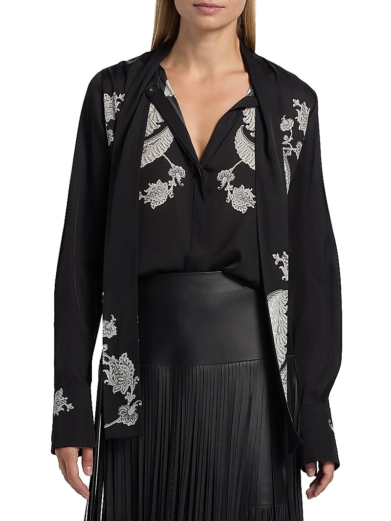 Cynthia Stretch-Silk Blouse