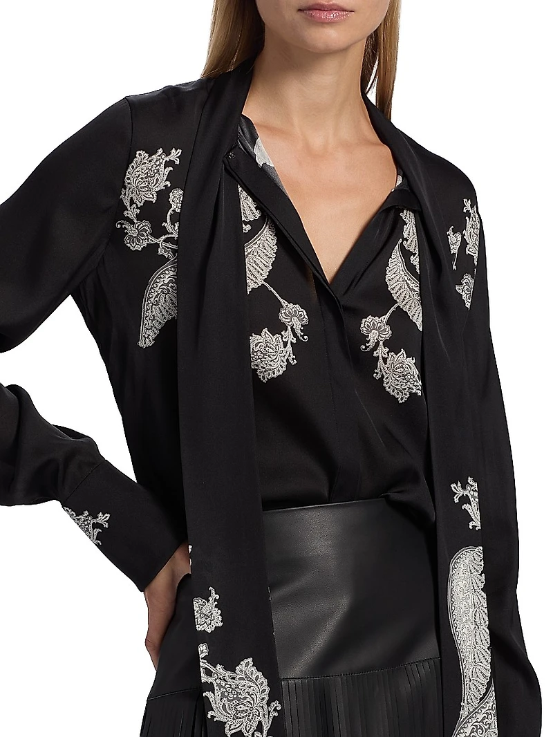 Cynthia Stretch-Silk Blouse