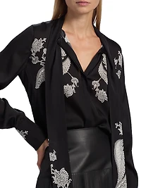 Cynthia Stretch-Silk Blouse