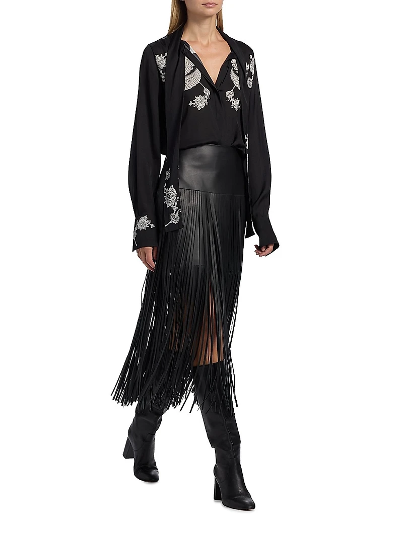 Cynthia Stretch-Silk Blouse
