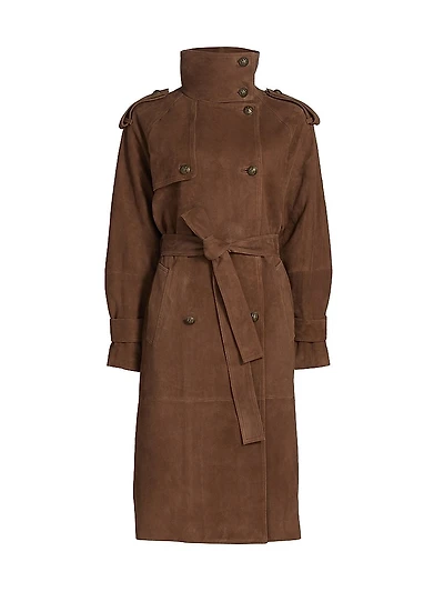 Johnny Suede Double-Breasted Coat