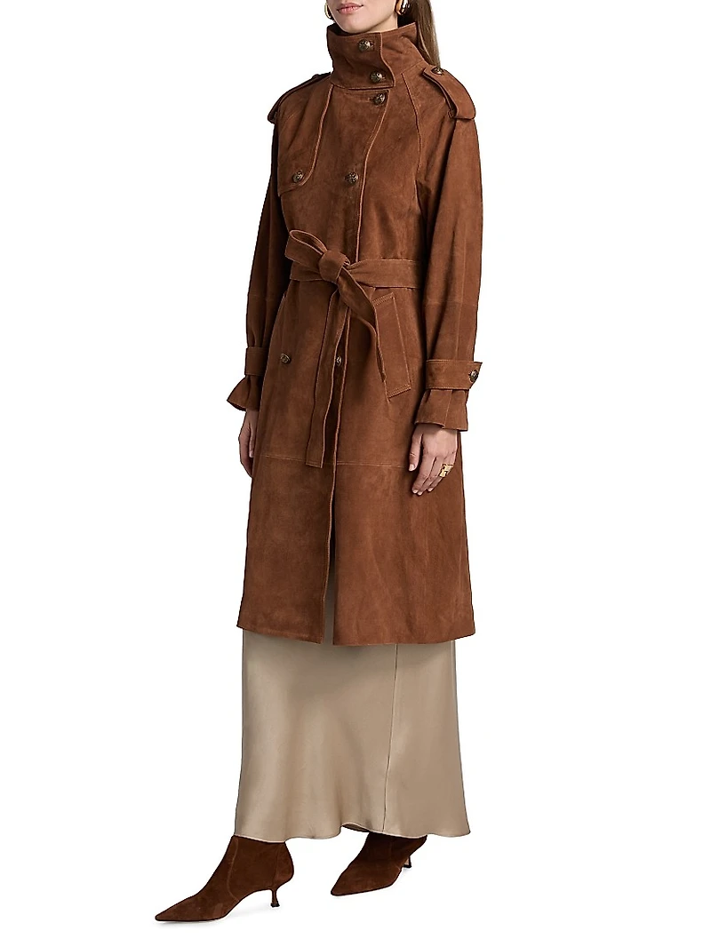 Johnny Suede Double-Breasted Coat