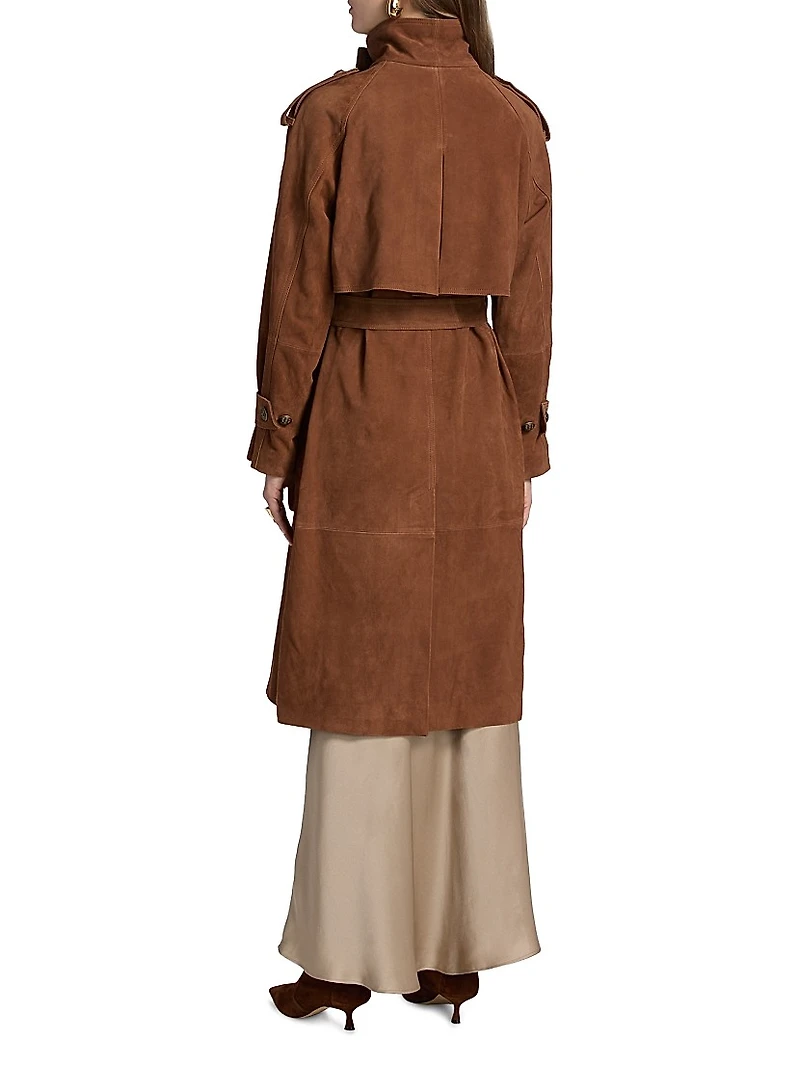 Johnny Suede Double-Breasted Coat