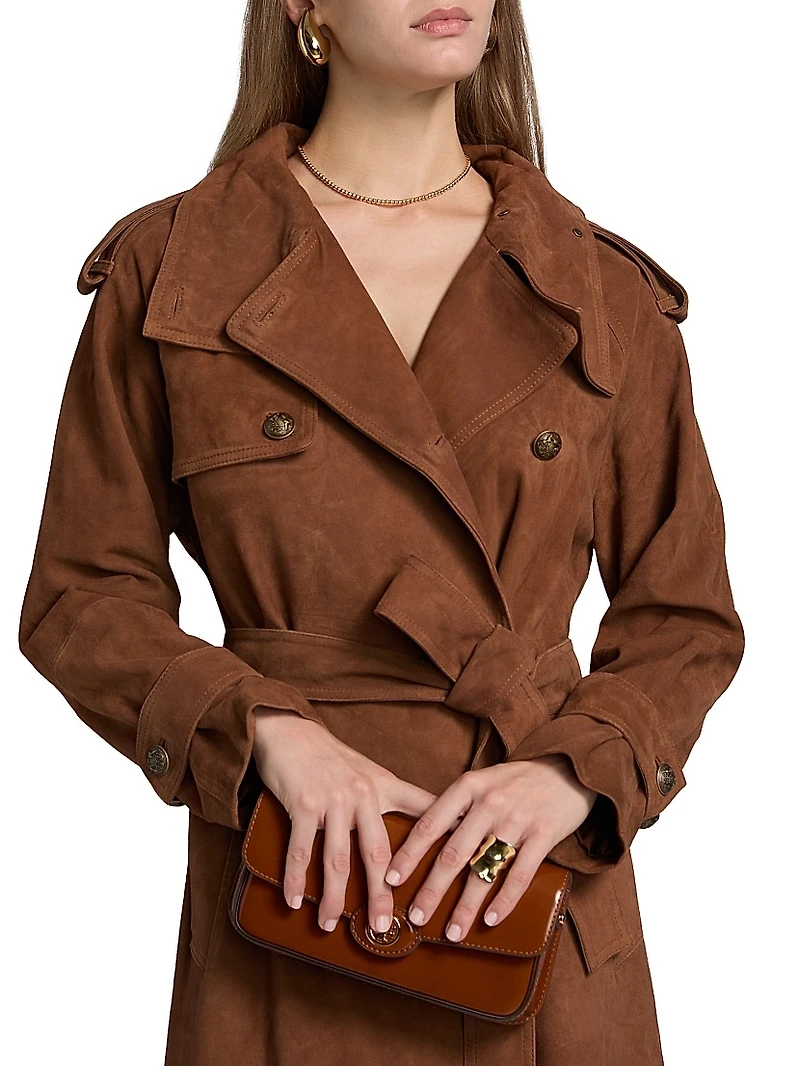 Johnny Suede Double-Breasted Coat