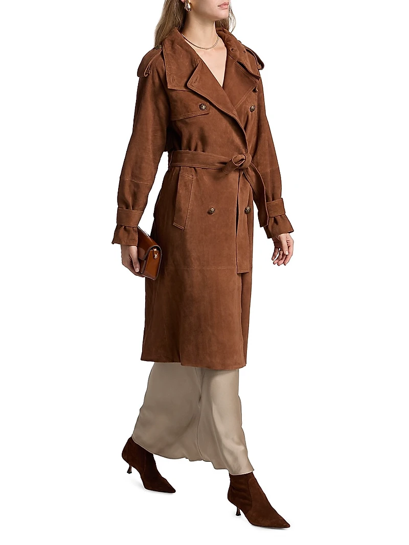 Johnny Suede Double-Breasted Coat