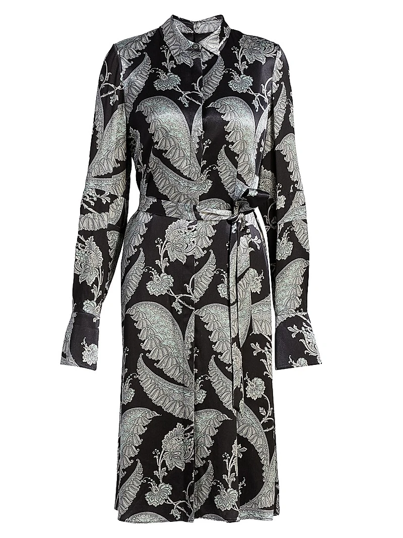 Beam Floral-Print Satin Midi-Dress