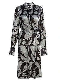 Beam Floral-Print Satin Midi-Dress
