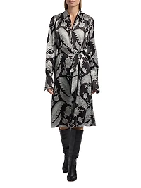 Beam Floral-Print Satin Midi-Dress