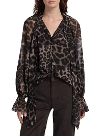 Davi Leopard-Print Blouse