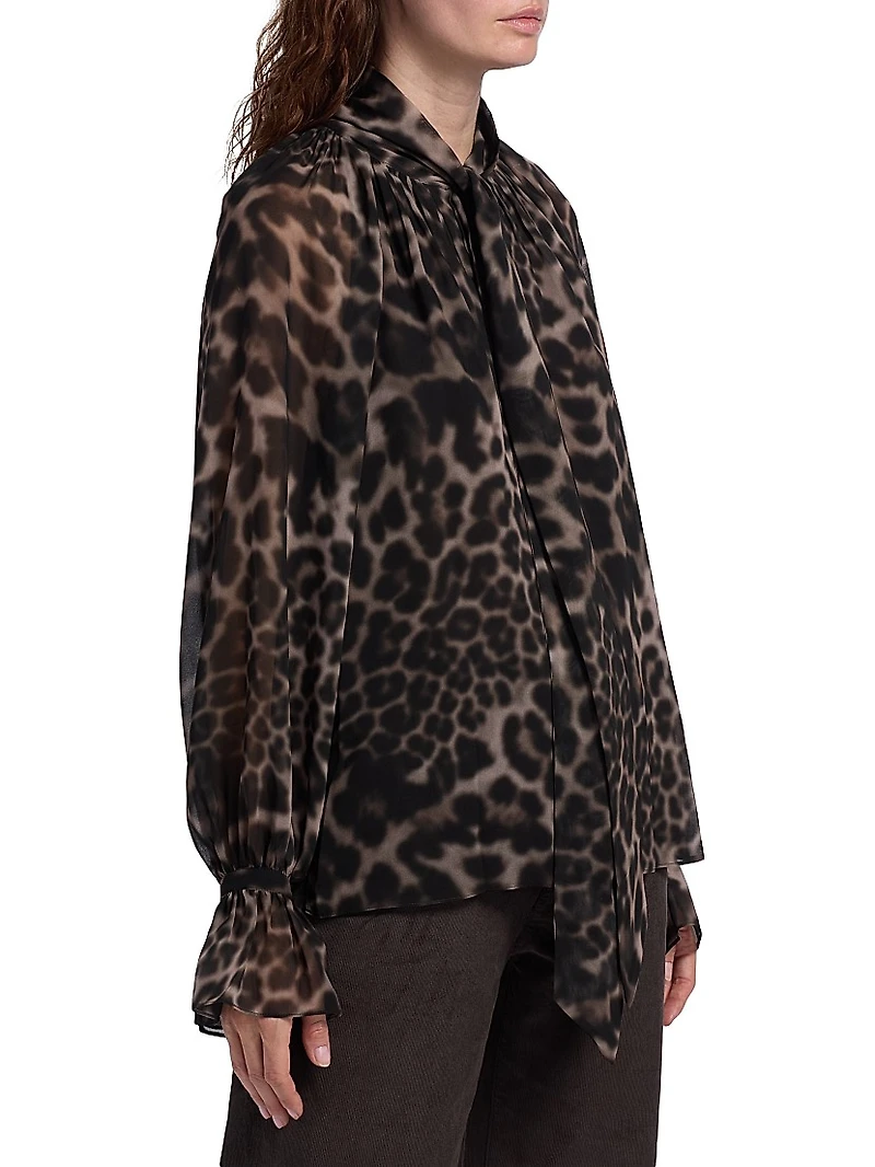 Davi Leopard-Print Blouse