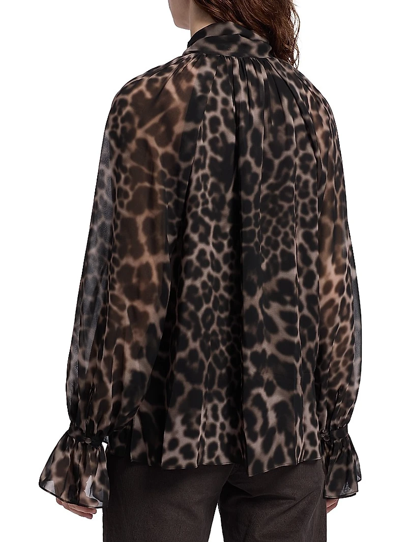 Davi Leopard-Print Blouse