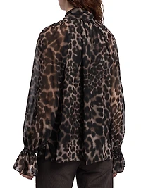 Davi Leopard-Print Blouse