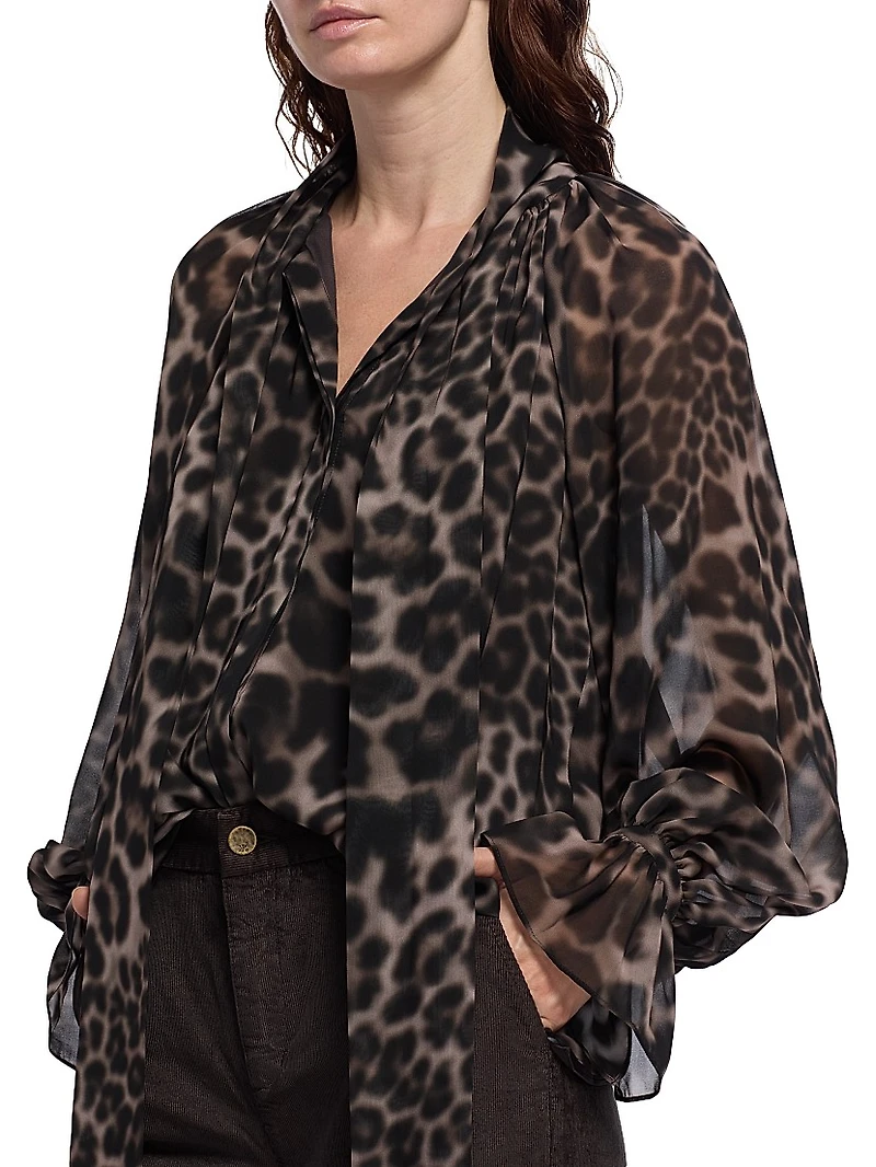 Davi Leopard-Print Blouse