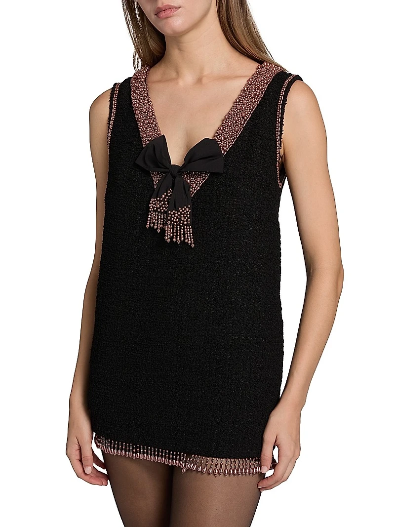ONLY AT SAKS.Avital Embellished Tweed Minidress