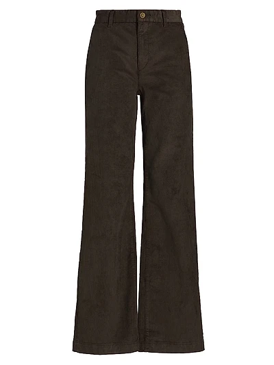 Hannah Cotton-Blend High-Rise Pants