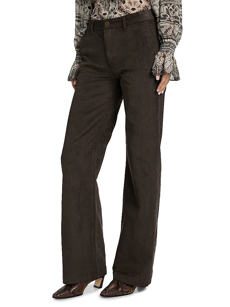 Hannah Cotton-Blend High-Rise Pants